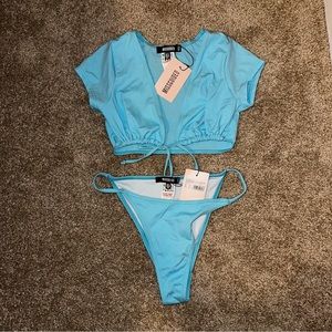 NWT Blue missguided swimsuit | top US 6 | bottoms US 8